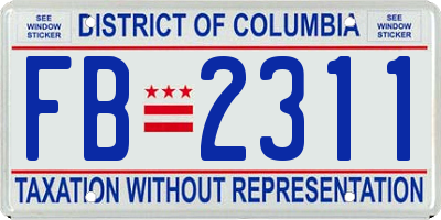 DC license plate FB2311