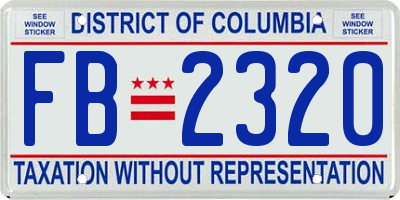 DC license plate FB2320