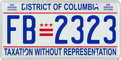 DC license plate FB2323