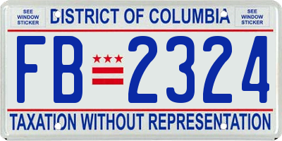 DC license plate FB2324