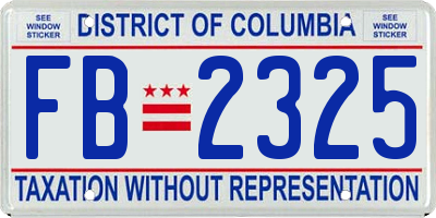 DC license plate FB2325