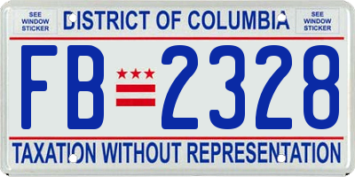 DC license plate FB2328