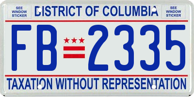 DC license plate FB2335