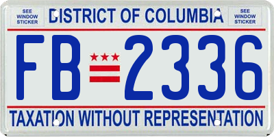 DC license plate FB2336