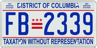 DC license plate FB2339