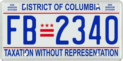 DC license plate FB2340