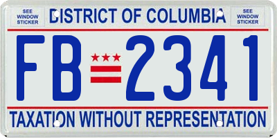 DC license plate FB2341