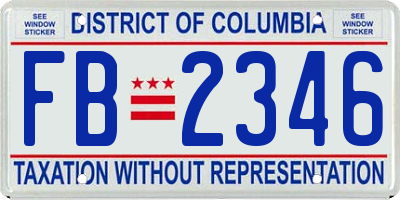 DC license plate FB2346