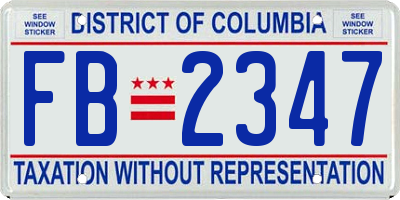 DC license plate FB2347