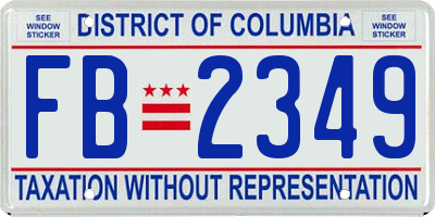 DC license plate FB2349