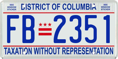 DC license plate FB2351