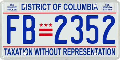 DC license plate FB2352