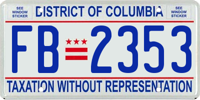 DC license plate FB2353