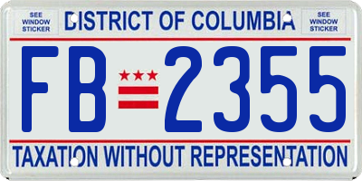 DC license plate FB2355