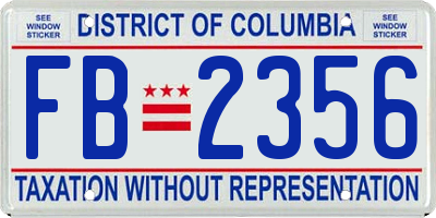 DC license plate FB2356