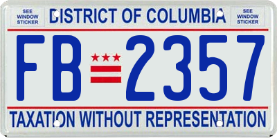 DC license plate FB2357