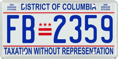 DC license plate FB2359