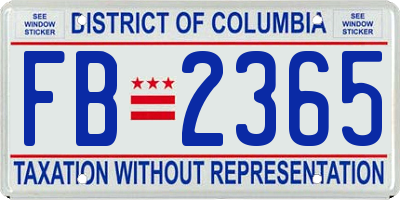 DC license plate FB2365