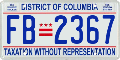 DC license plate FB2367