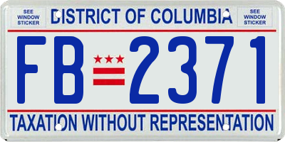 DC license plate FB2371