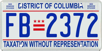 DC license plate FB2372