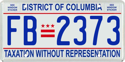 DC license plate FB2373