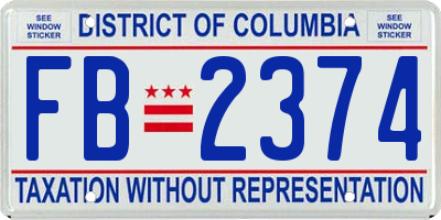 DC license plate FB2374