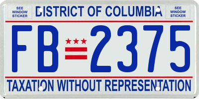 DC license plate FB2375