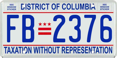 DC license plate FB2376