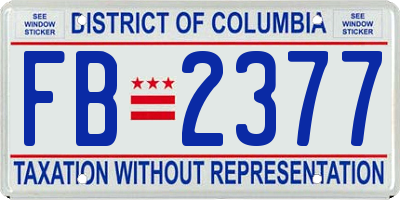 DC license plate FB2377