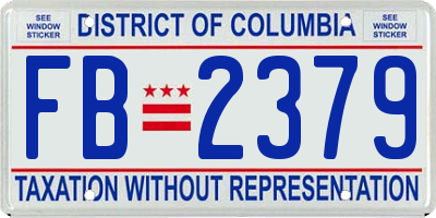 DC license plate FB2379