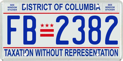 DC license plate FB2382