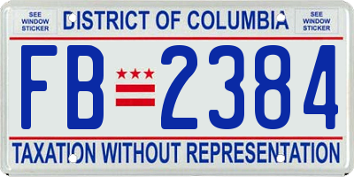 DC license plate FB2384