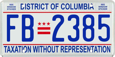 DC license plate FB2385