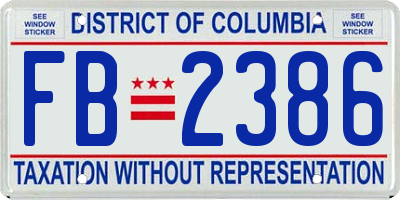 DC license plate FB2386