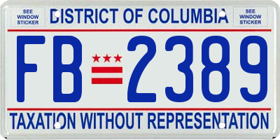 DC license plate FB2389