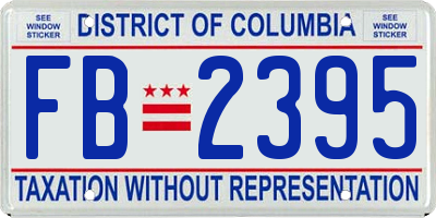 DC license plate FB2395