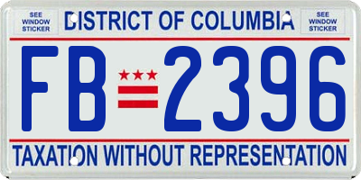 DC license plate FB2396