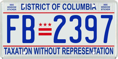 DC license plate FB2397