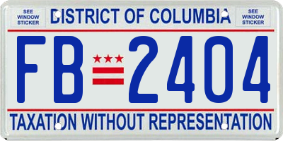 DC license plate FB2404