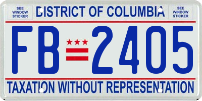 DC license plate FB2405