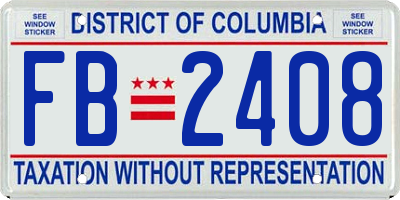 DC license plate FB2408