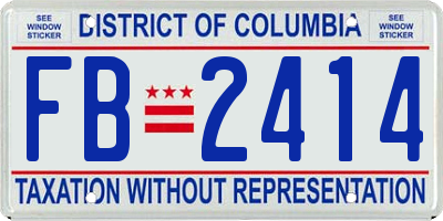 DC license plate FB2414