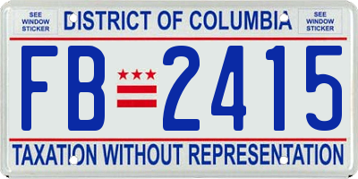 DC license plate FB2415