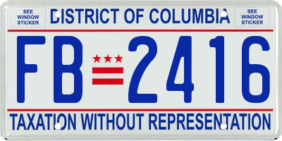 DC license plate FB2416