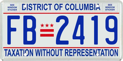 DC license plate FB2419