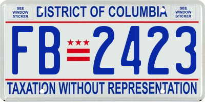 DC license plate FB2423