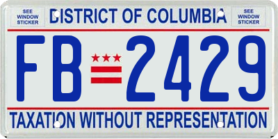 DC license plate FB2429