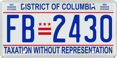 DC license plate FB2430