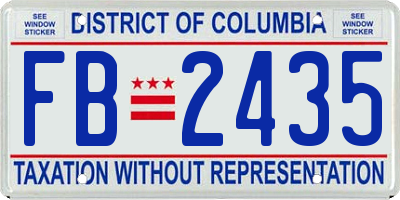 DC license plate FB2435